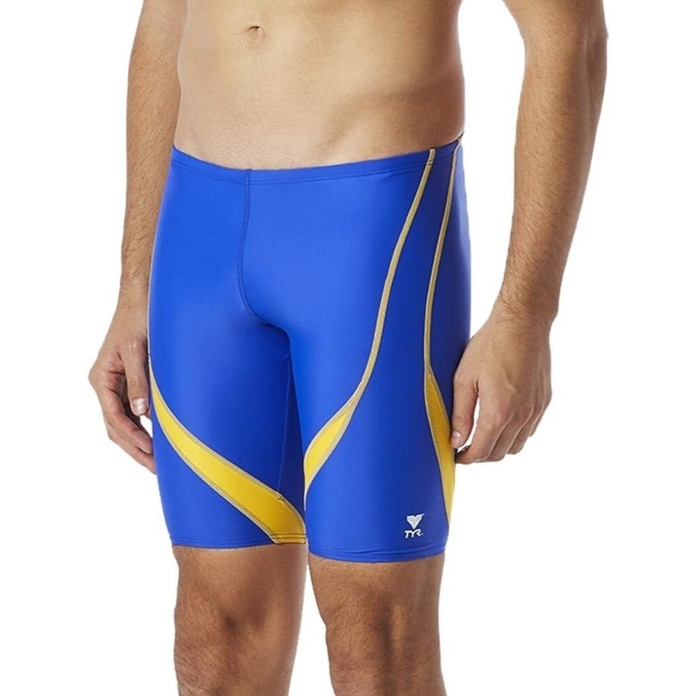 NWT TYR Men's Alliance Splice Jammer Swimsuit Royal/Gold Size 30 80% Nylon